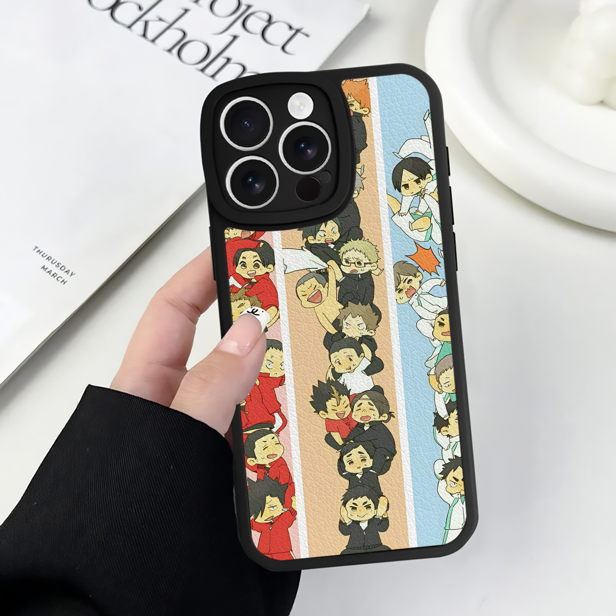 （画像用） ハイキュー!! Haikyu!! 【iPhone 16シリーズ対応】シリコンスマホケース（レザー調） 材質：シリコン